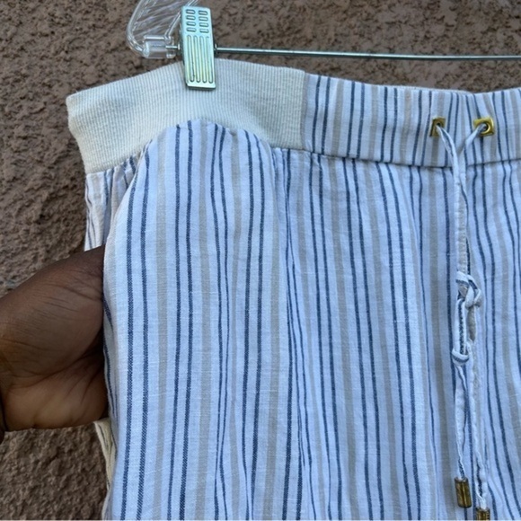 Ellen Tracy Linen Pants with pockets Womens Size XL Striped Comfort Contemporary - Picture 5 of 12